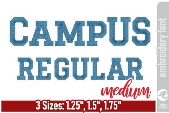 Campus Regular Embroidery Font: Elevating Athletic and Varsity Designs