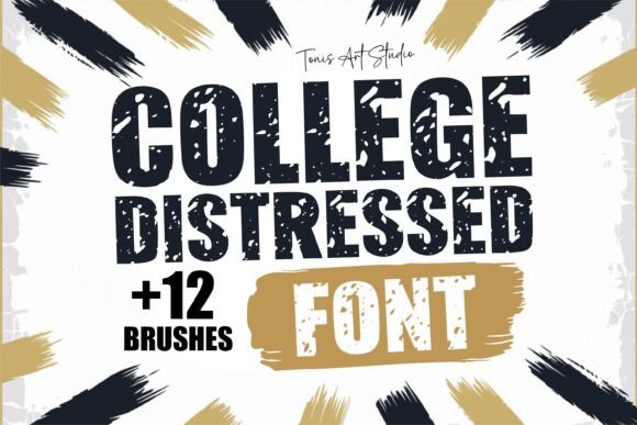 College Distressed Font: Bold Grunge for Vintage Design