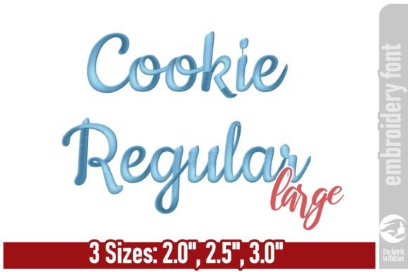Cookie Regular Embroidery Font Large: Elegant Script Design