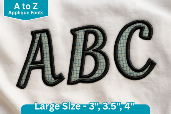 Curvy Applique Embroidery Font: Elevating Textile Projects with Bold, Handmade Charm