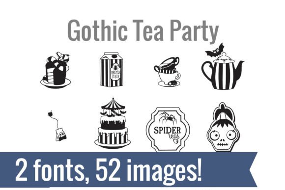 Evaluating Gothic Tea Party Dingbats for Spooky and Whimsical Design Projects
