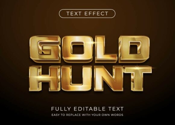 Evaluating Text Effect Gold, Editable Font Style for Professional Design Projects