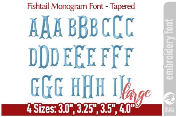 Fishtail Monogram Font - Tapered L: Elevating Embroidery with Timeless Elegance