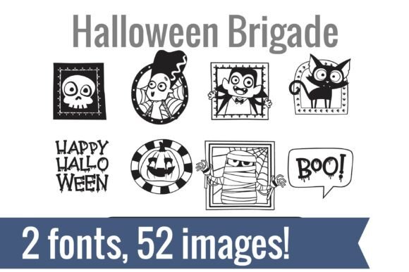 Halloween Brigade Dingbats: Creative Design Assets
