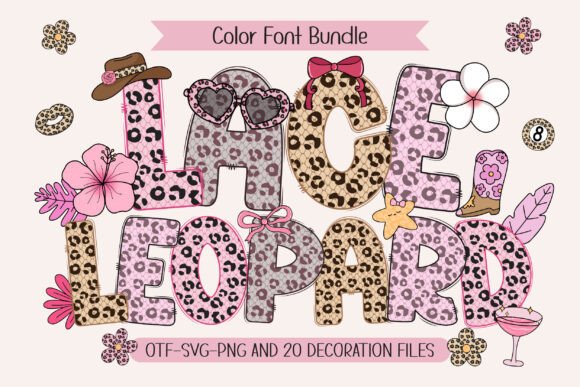 Lace Leopard: A Color Font That Merges Wild Elegance with Girly Charm