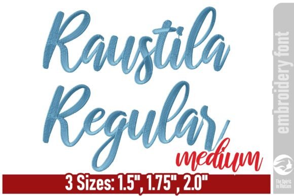 Raustila Embroidery Font Medium: Elegant Script Stitching