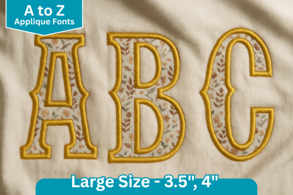 Vintage Serif Applique Embroidery Font: Elevating Textile Projects with Classic Charm
